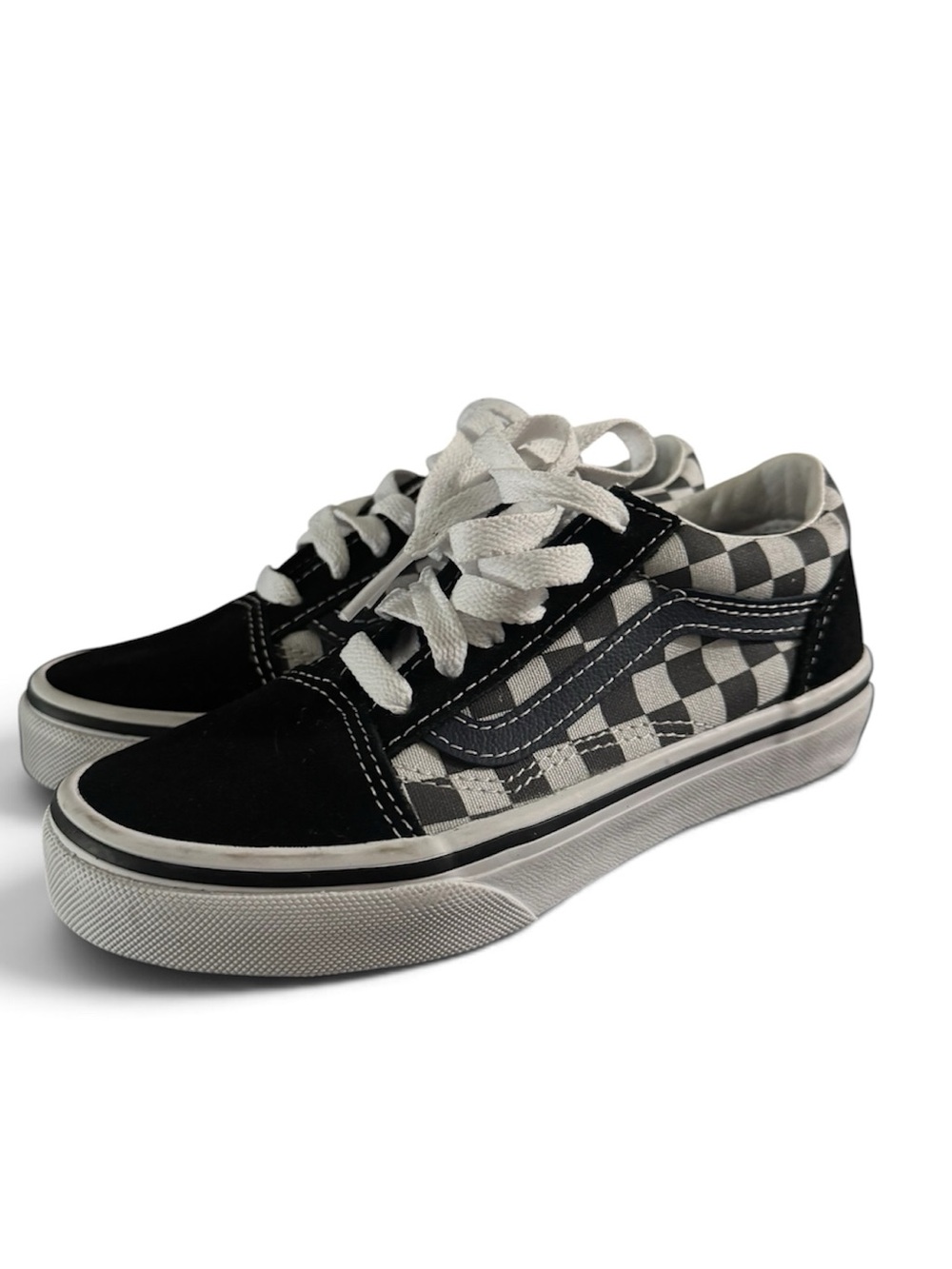Vans Kids Black & White Checkerboard Lace-Up Sneakers Shoe
